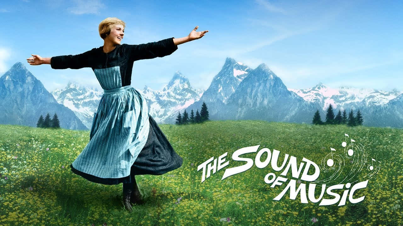 Sound of Music, joyful meadow, blue and black dress, HD Desktop Wallpaper