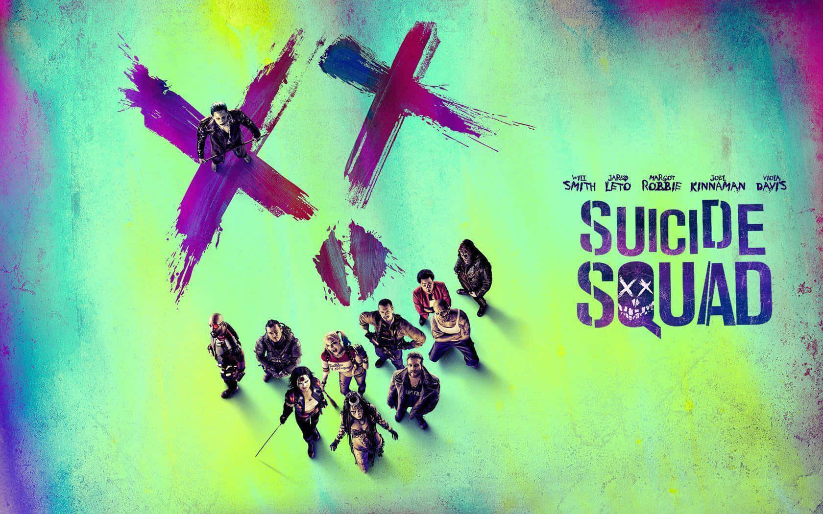 The Suicide Squad, Suicide Squad, purple X marks, HD Desktop Wallpaper