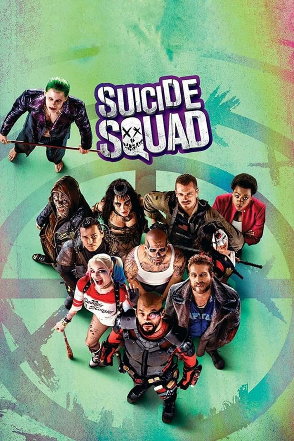 The Suicide Squad, Suicide Squad team, graffiti-style green background, HD Phone Wallpaper