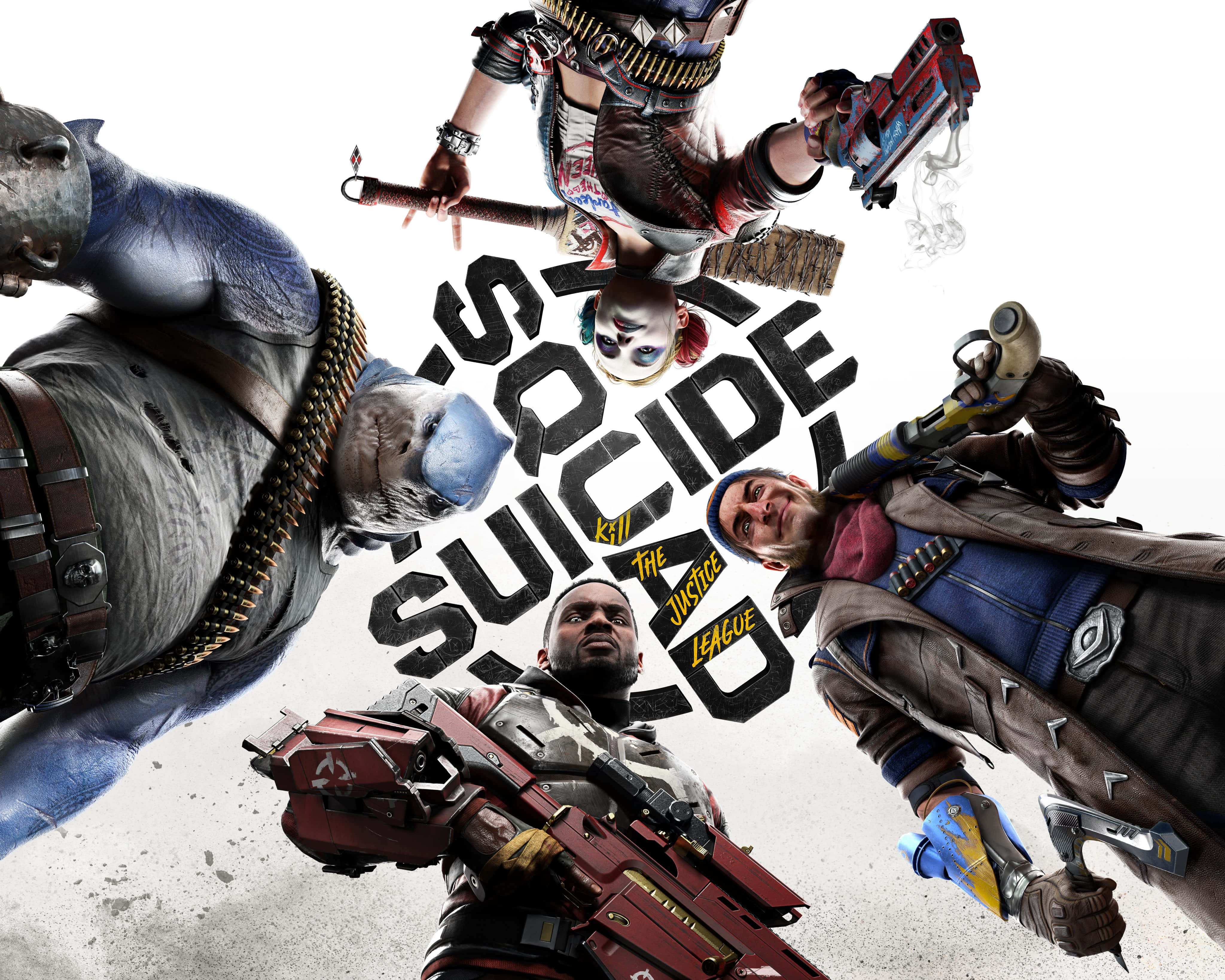 Suicide Squad, movie characters, black title, 4K Desktop Wallpaper