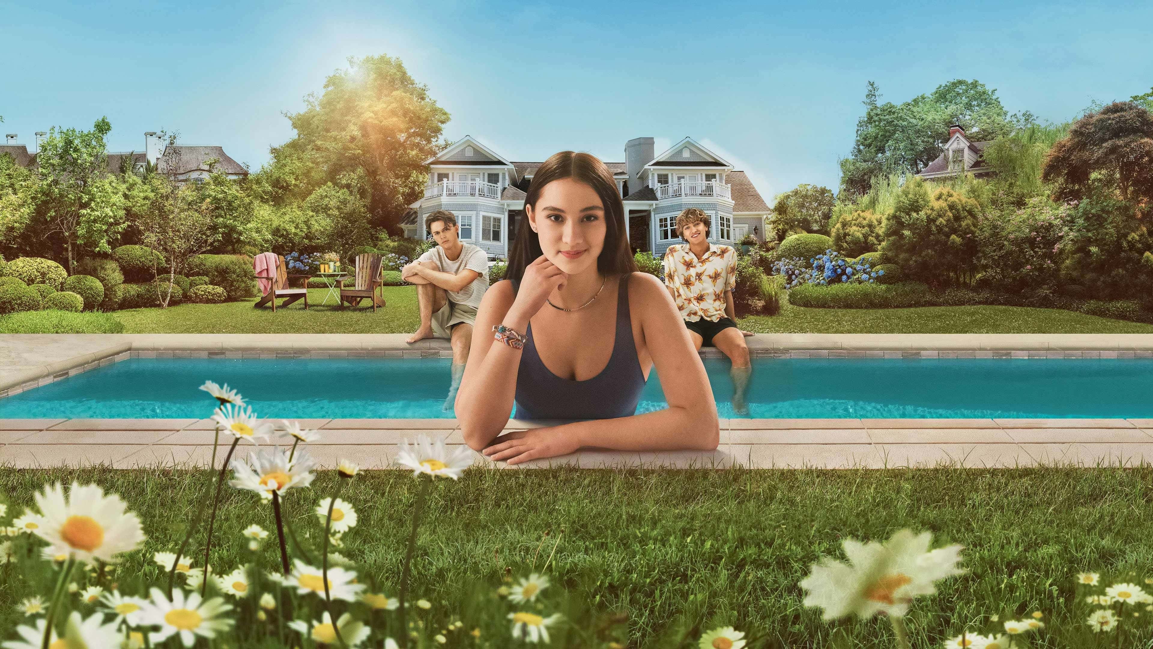 Summer I Turned Pretty, poolside, suburban backyard, 4K Desktop Wallpaper
