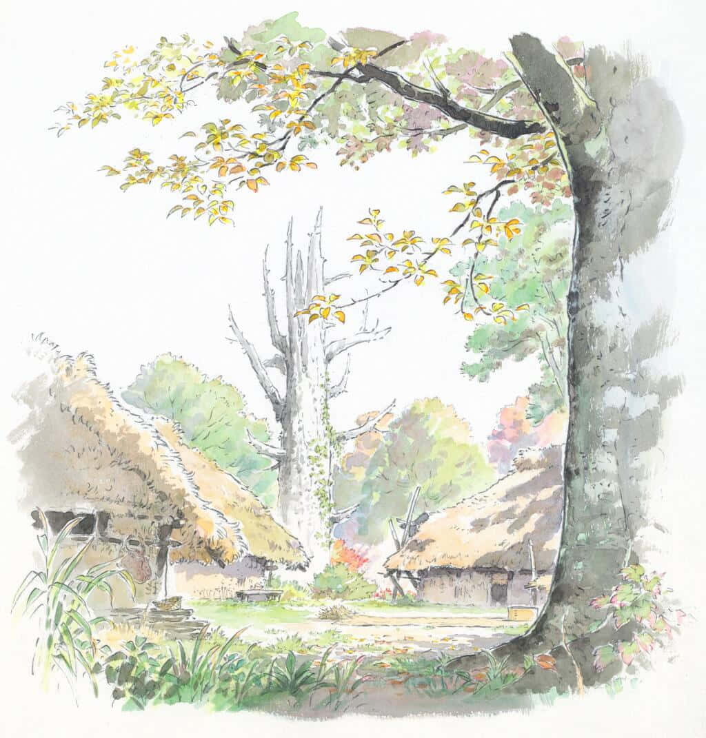 The Tale Of The Princess Kaguya, Kaguya, autumn trees, SD Phone Wallpaper