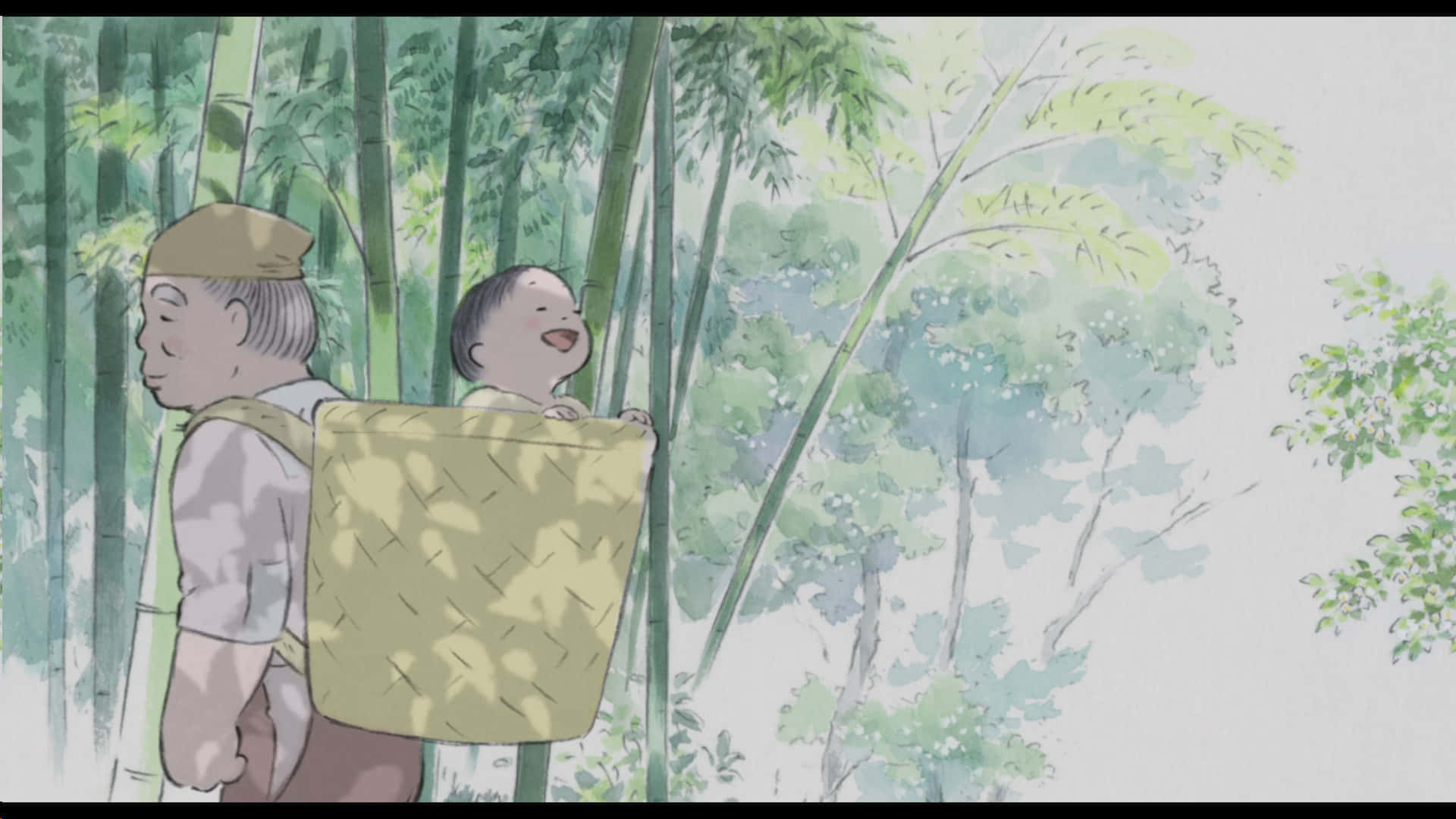 The Tale Of The Princess Kaguya, elderly man, laughing child, Full HD Desktop Wallpaper