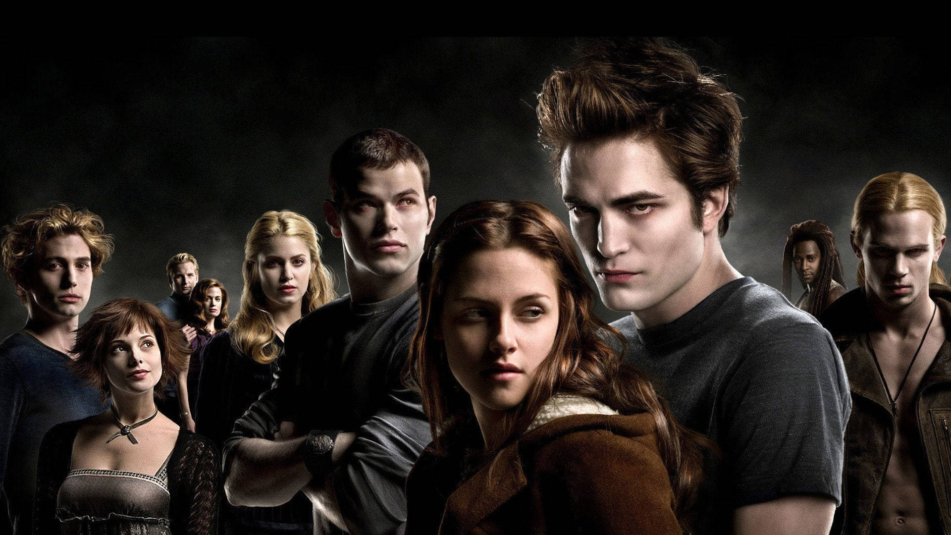 The Twilight Saga, Twilight characters, dark smoky background, Full HD Desktop Wallpaper