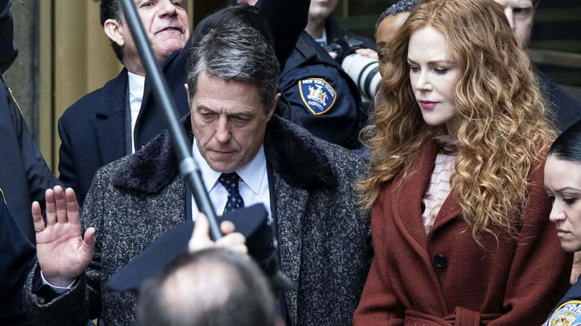 The Undoing, courtroom exit scene, fur-lined coat, Full HD Desktop Wallpaper