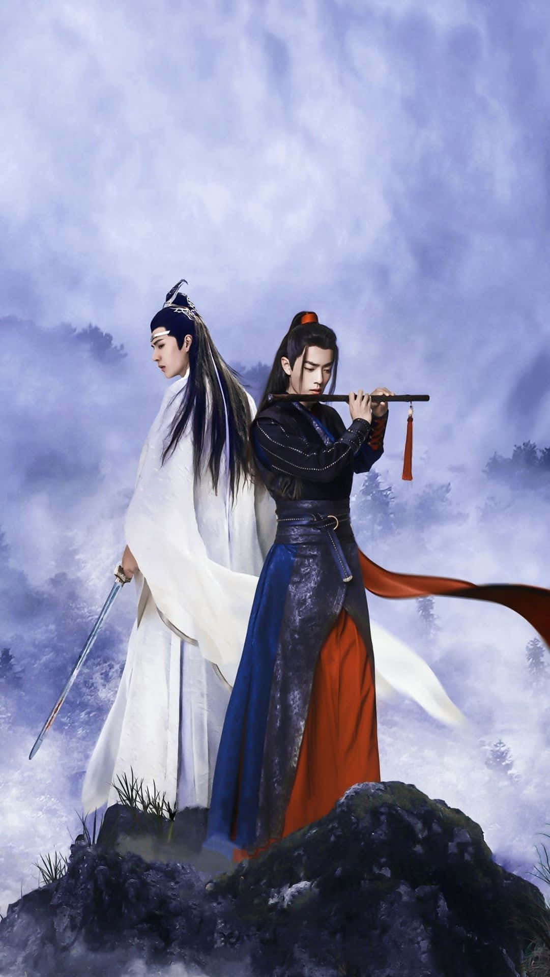 The Untamed, traditional robes, misty mountain peak, Full HD Phone Wallpaper