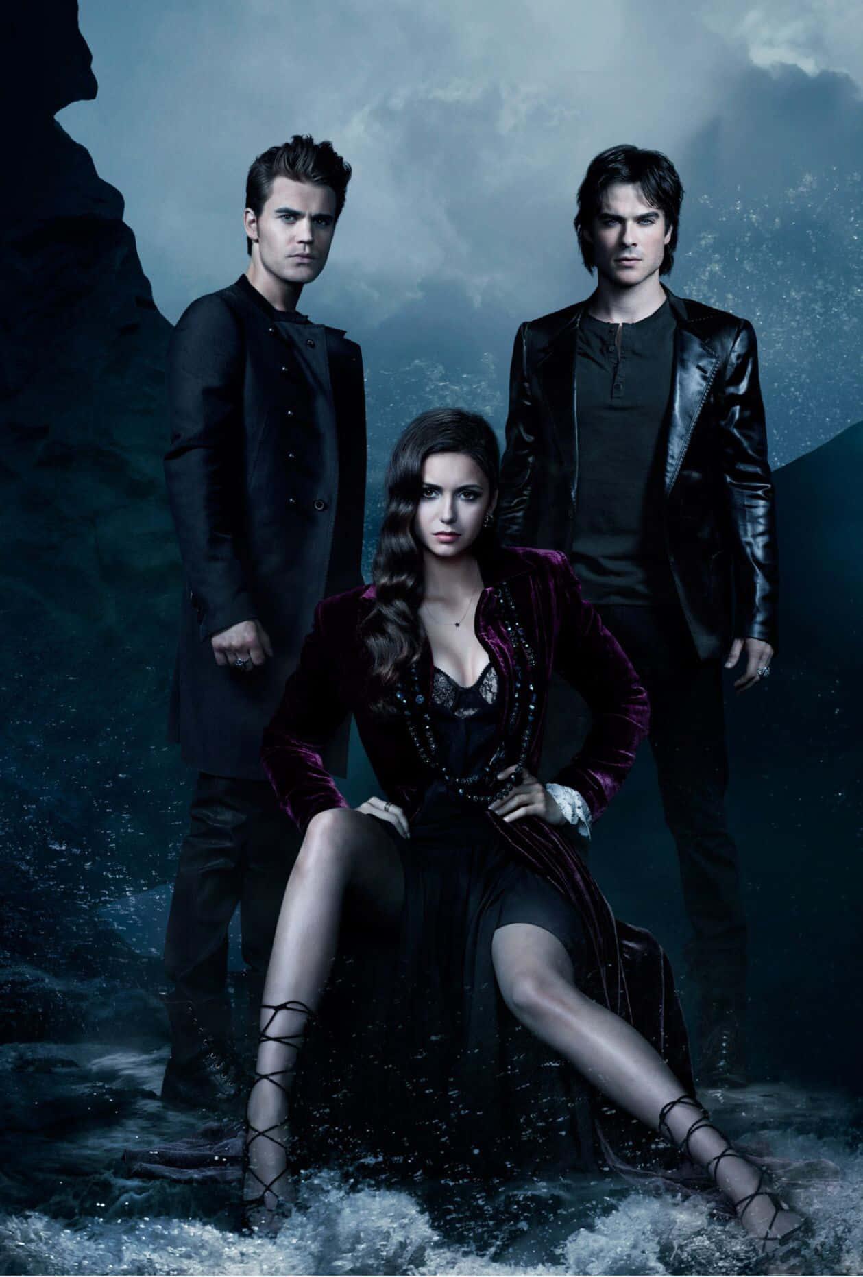 The Vampire Diaries, gothic figures, stormy waters, HD Phone Wallpaper