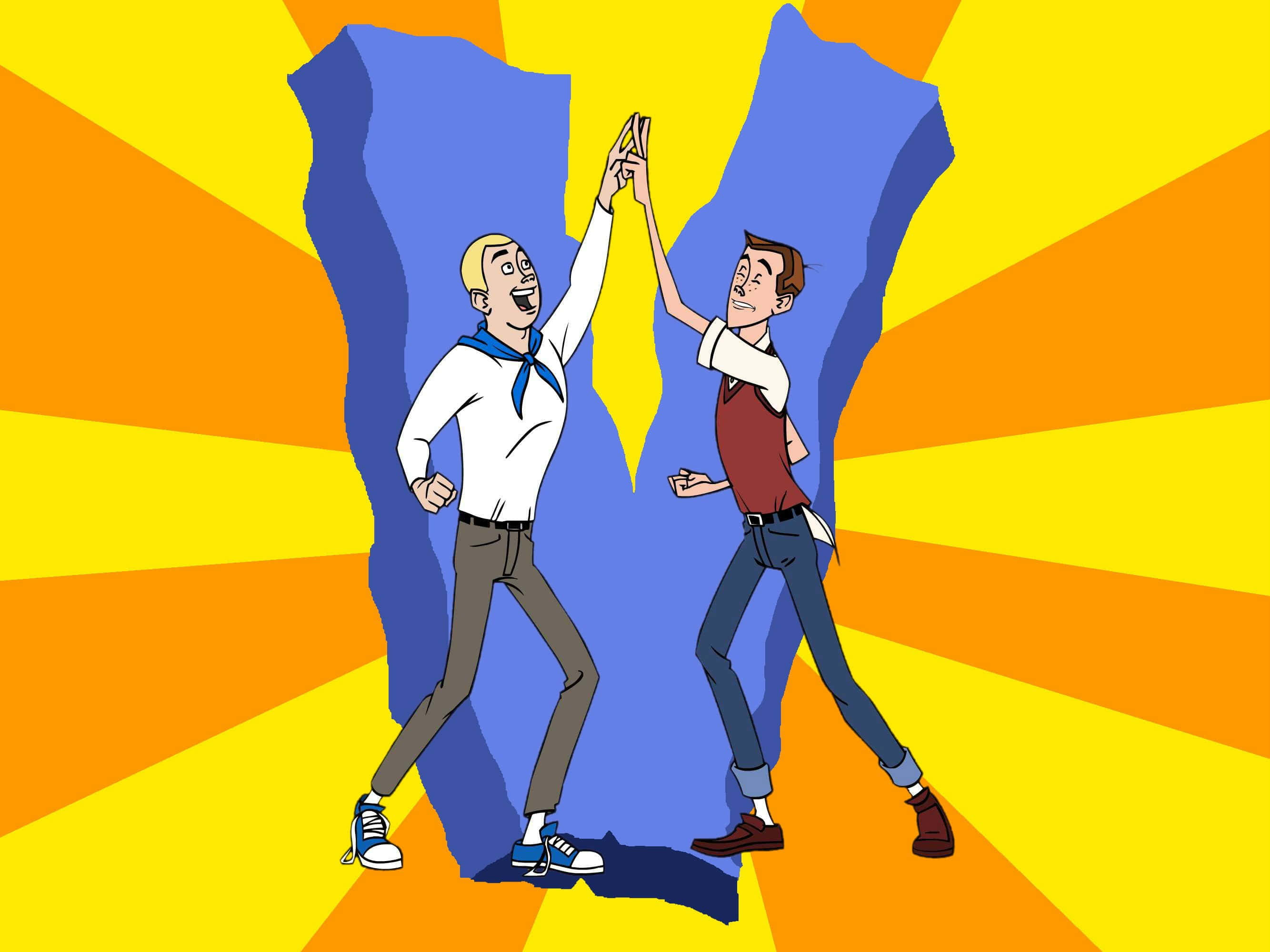 The Venture Bros, high five, vibrant yellow, 2K Desktop Wallpaper