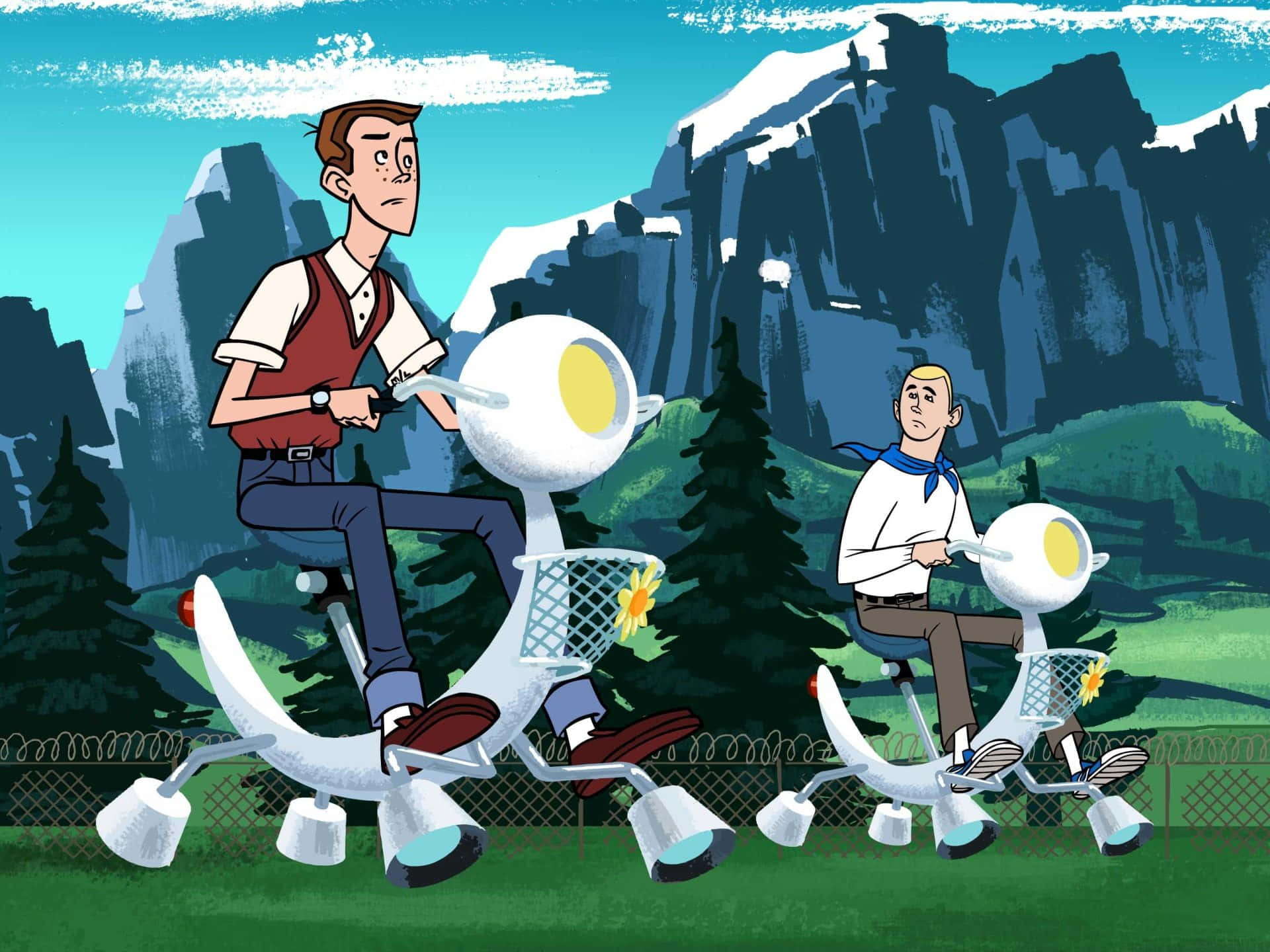 Venture Bros, egg bike, futuristic egg-shaped bikes, Full HD Desktop Wallpaper
