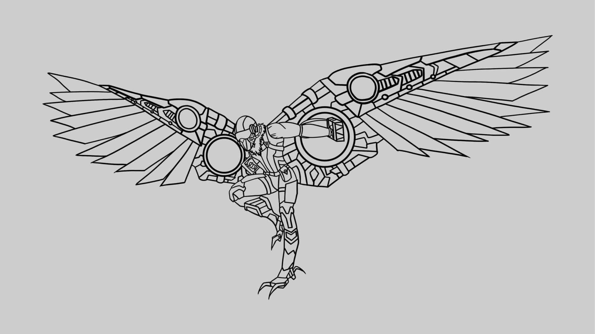 The Vulture, mechanical bird, intricate gears, Full HD Desktop Wallpaper