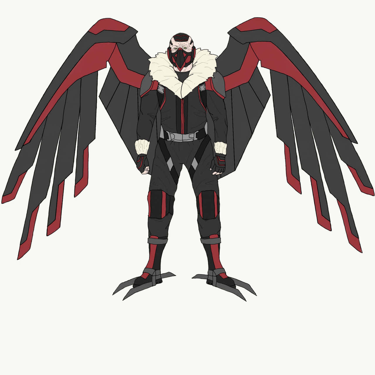 The Vulture, black and red wings, anime character, HD Phone Wallpaper