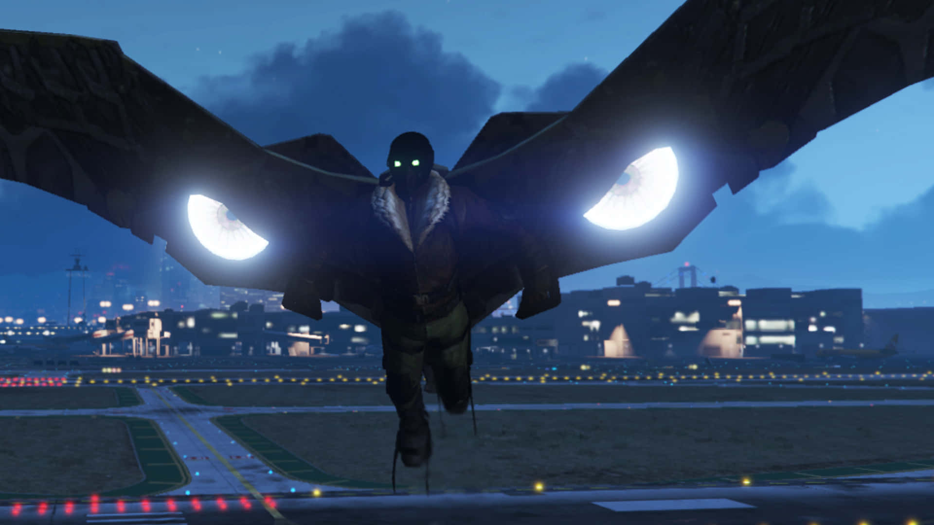 The Vulture, glowing eyes, mechanical wings, Full HD Desktop Wallpaper