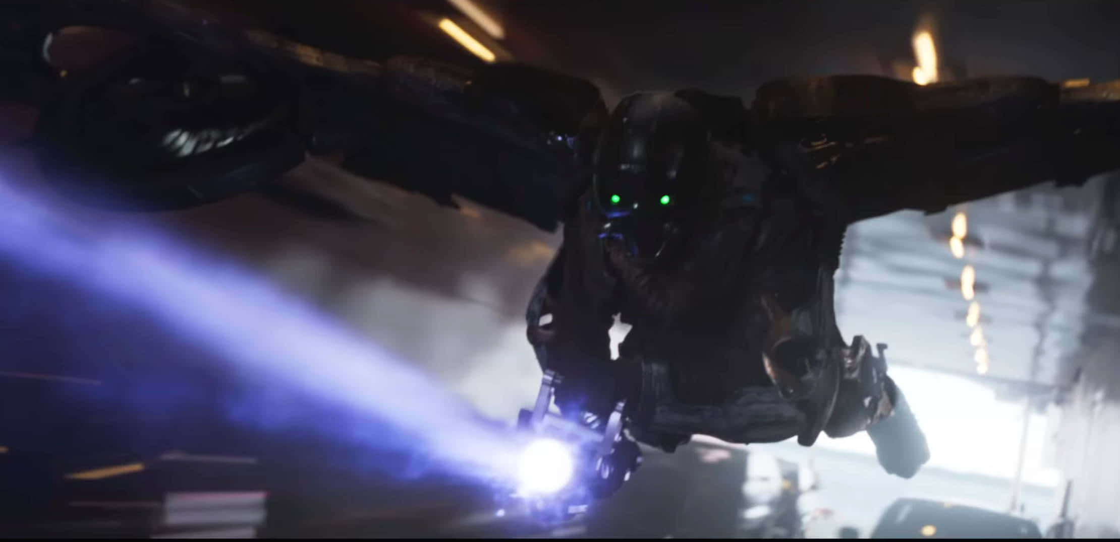 The Vulture, dark armored figure, glowing green eyes, Full HD Desktop Wallpaper