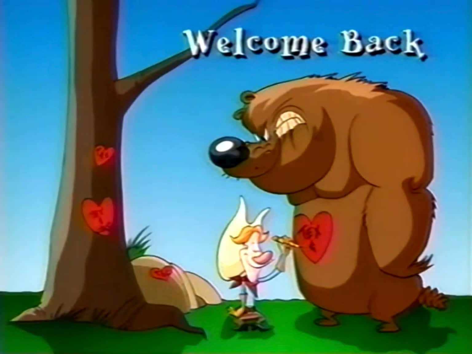 Tex Avery, cartoon bear, heart, HD Desktop Wallpaper