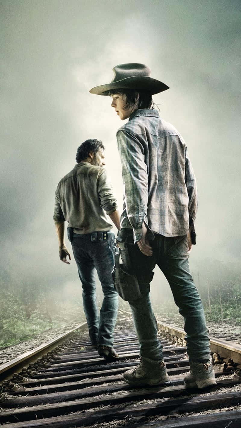 The Walking Dead, iPhone, railroad tracks, HD Phone Wallpaper