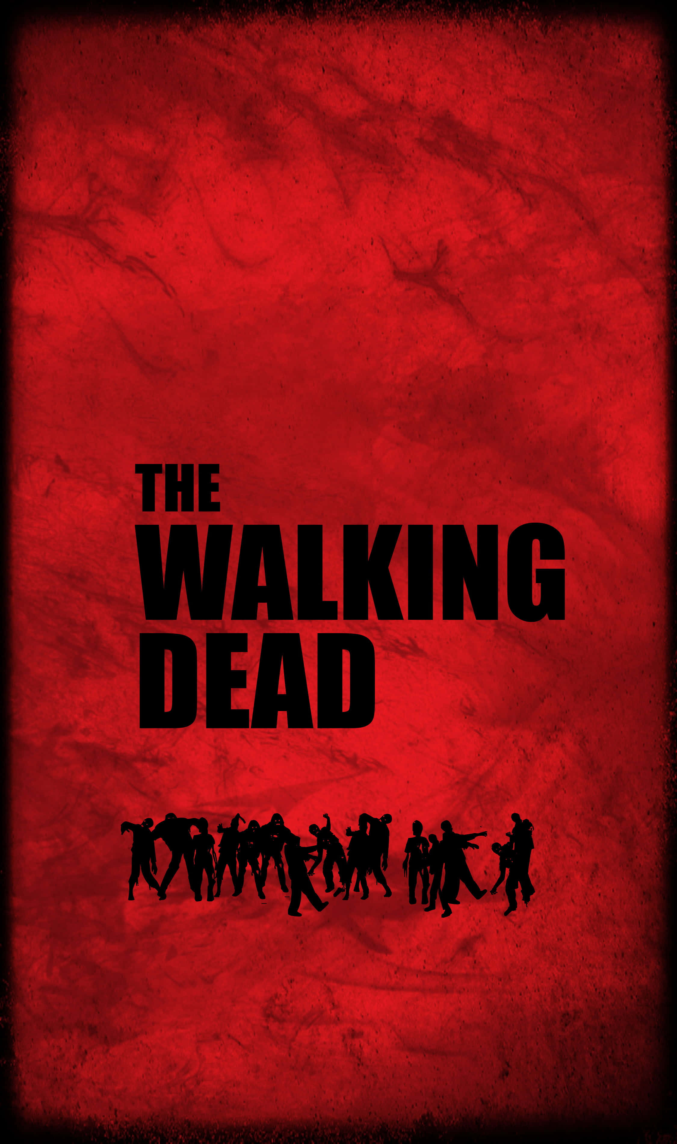 The Walking Dead, iPhone, stark red textured background, 2K Phone Wallpaper