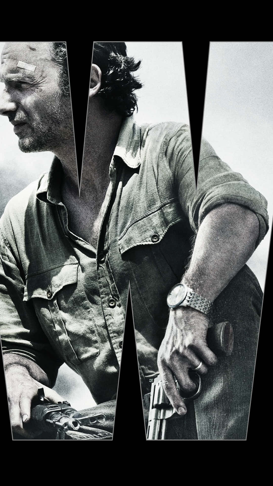 The Walking Dead, zombie apocalypse, black and white portrait, Full HD Phone Wallpaper