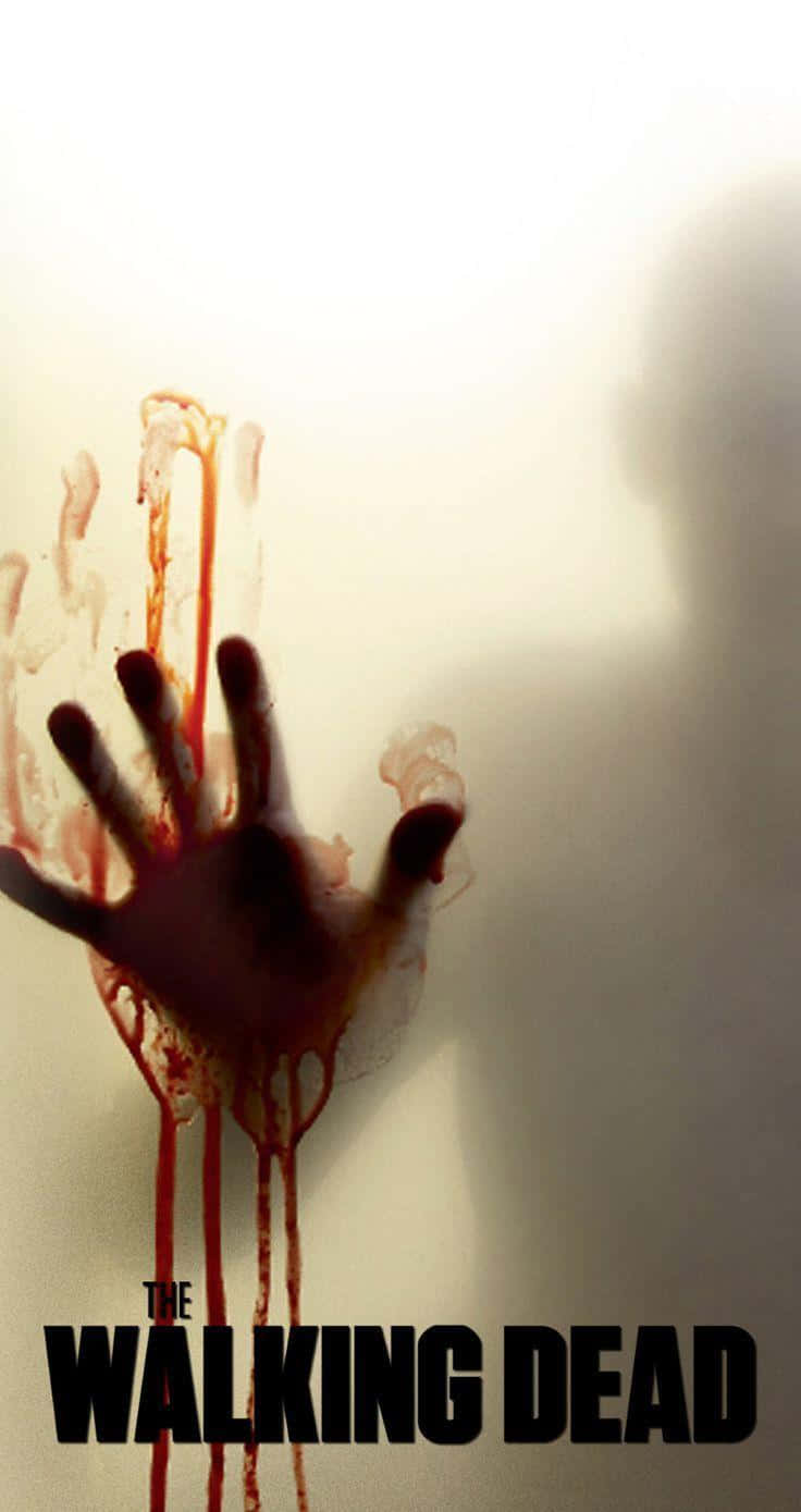 The Walking Dead, iPhone, bloody handprint, HD Phone Wallpaper
