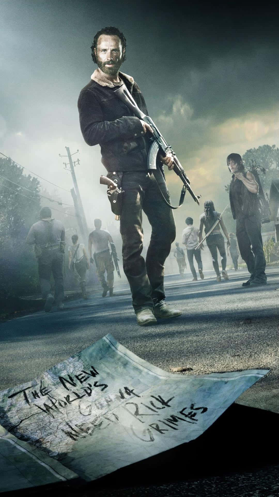 The Walking Dead, iPhone, rifle, Full HD Phone Wallpaper