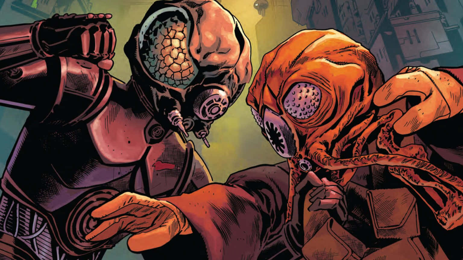 The War Of The Bounty Hunters, neon glow, gritty urban alley, HD Desktop Wallpaper