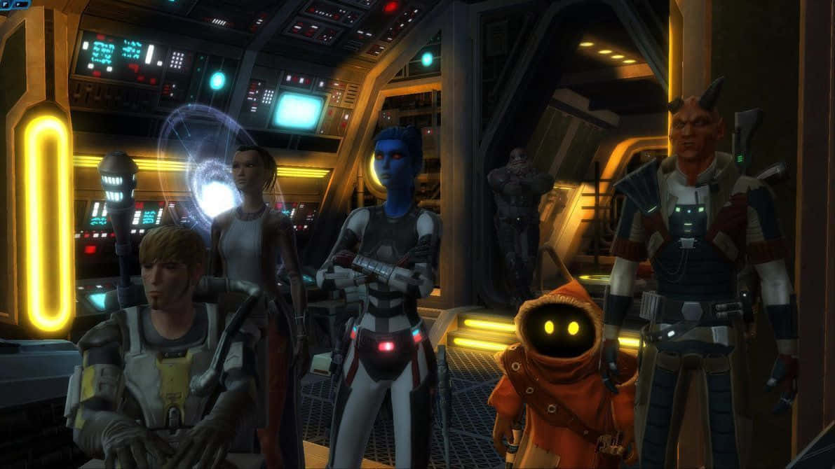 The War Of The Bounty Hunters, spaceship bridge, holographic displays, SD Desktop Wallpaper