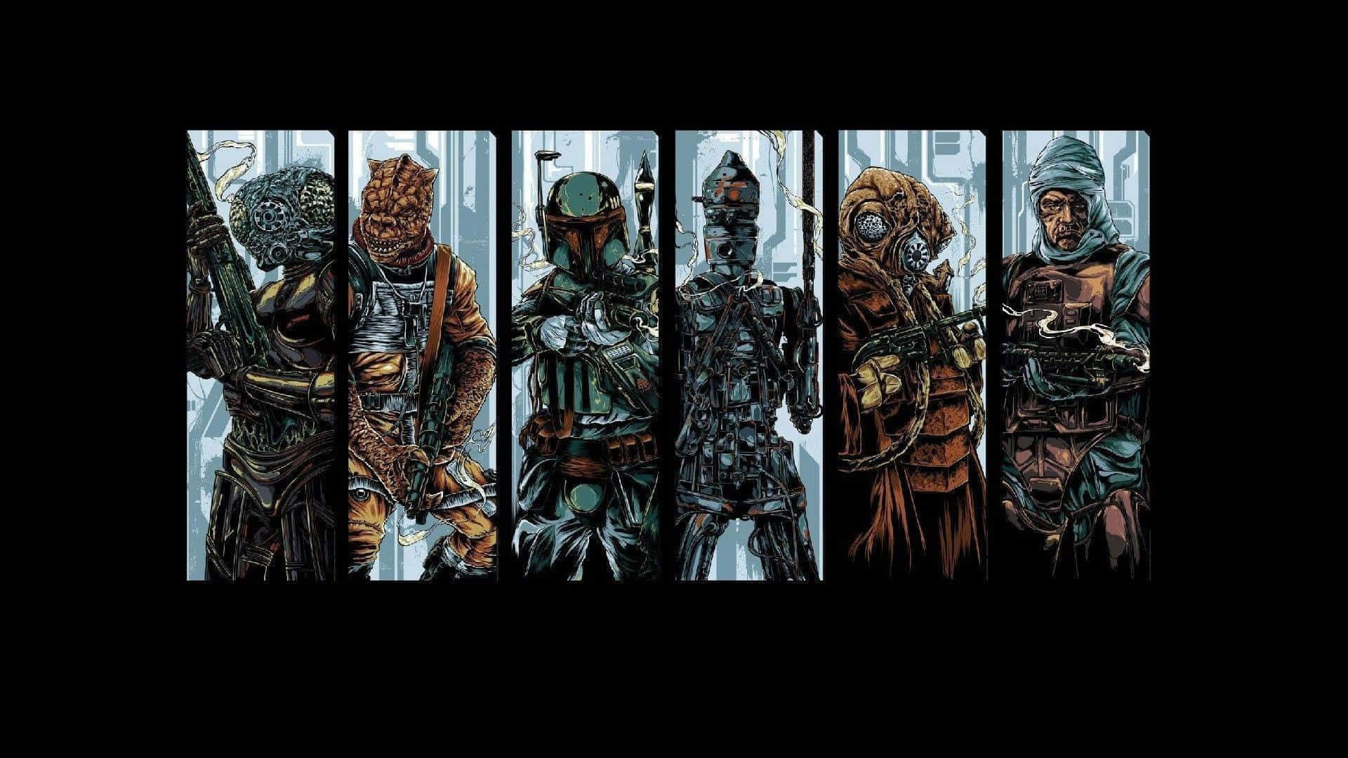 The War Of The Bounty Hunters, futuristic city, glowing blue lines, Full HD Desktop Wallpaper