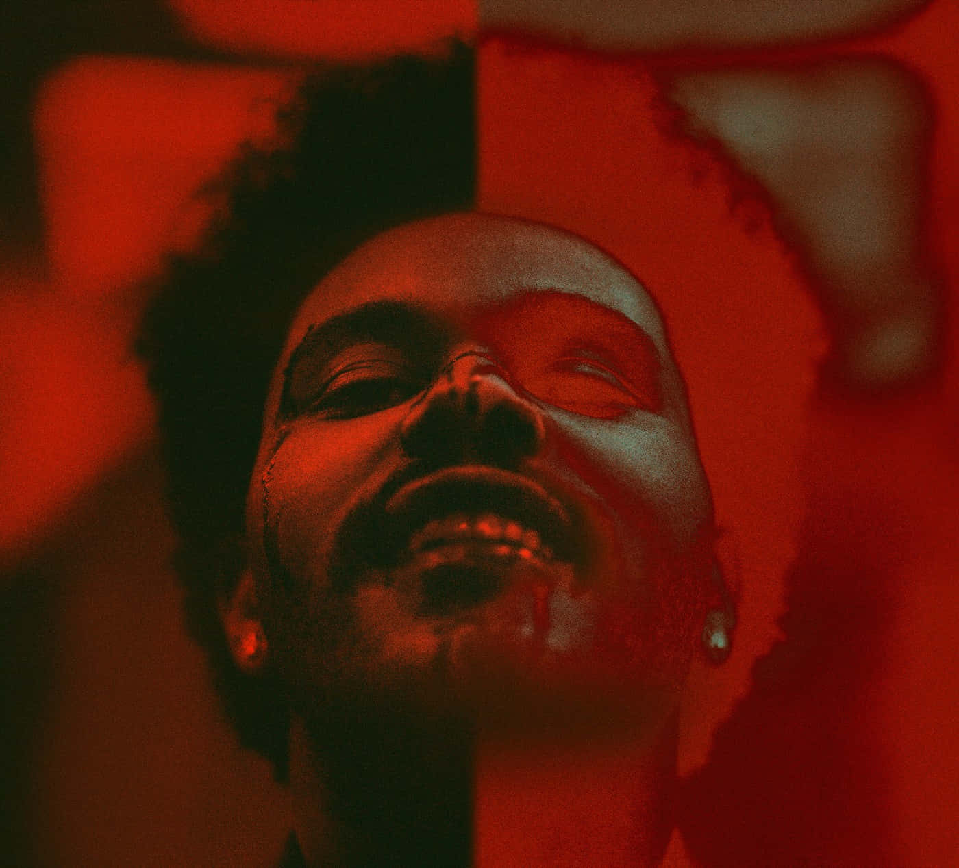 The Weeknd After Hours, red-lit, close-up, HD Desktop Wallpaper