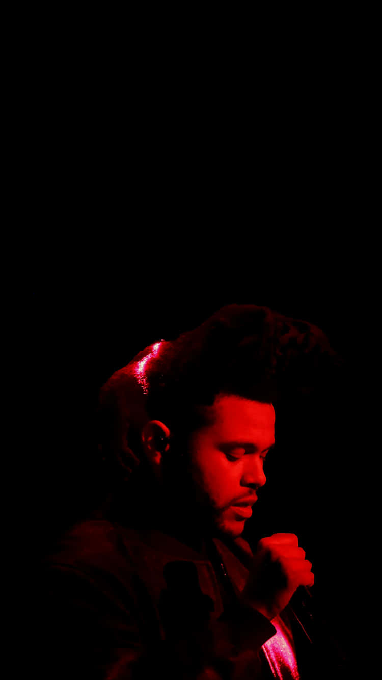 The Weeknd, iPhone, red stage light, HD Phone Wallpaper