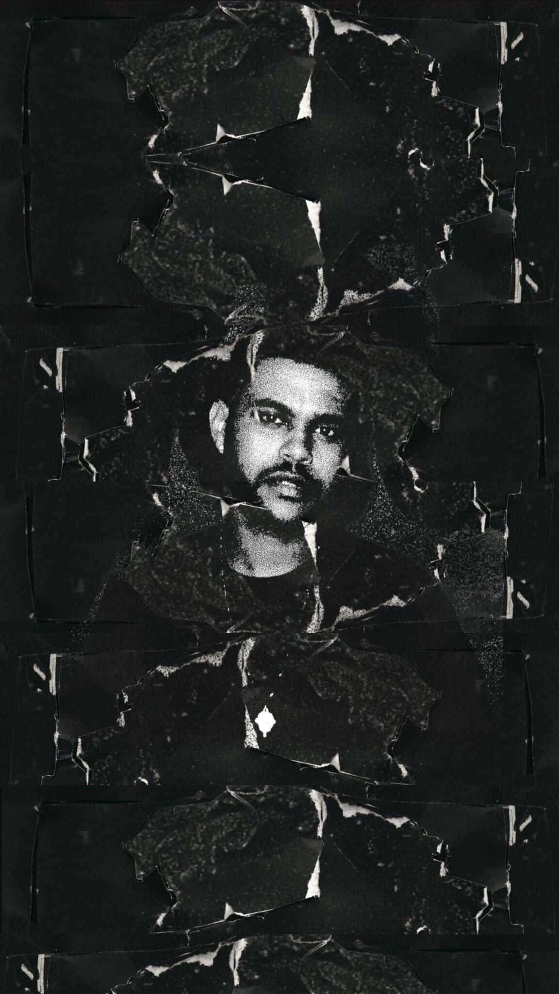 The Weeknd, iPhone, black and white torn paper, Full HD Phone Wallpaper
