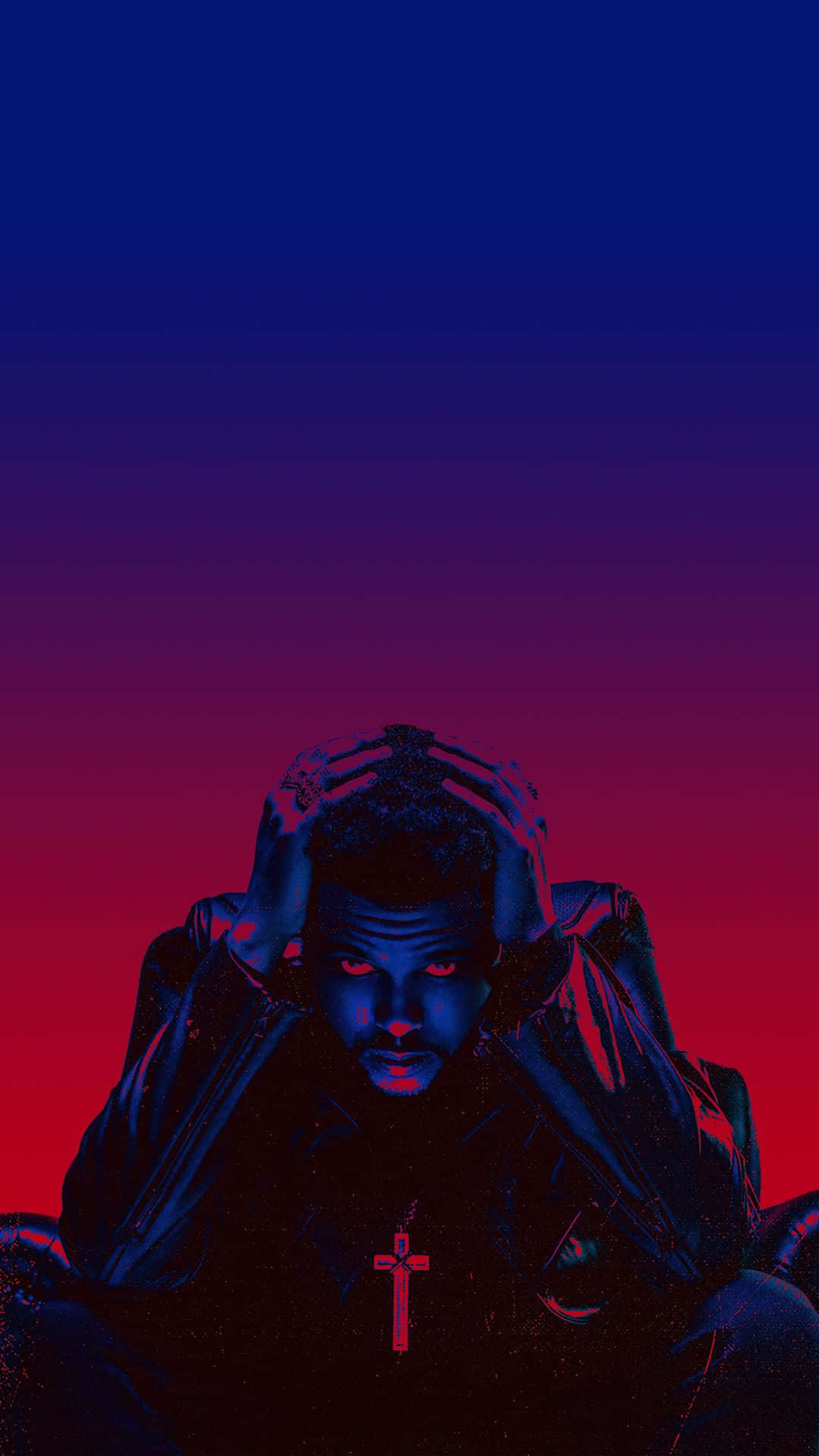 The Weeknd, iPhone, glowing red eyes, Full HD Phone Wallpaper