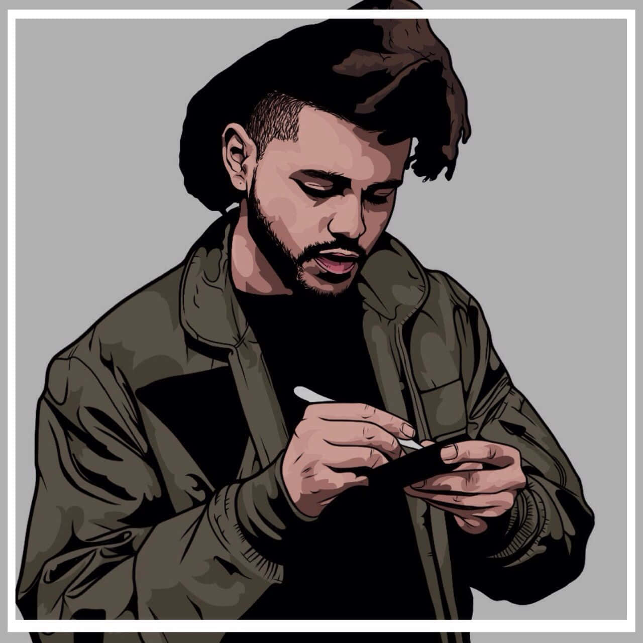 The Weeknd, iPhone, beard, HD Desktop Wallpaper