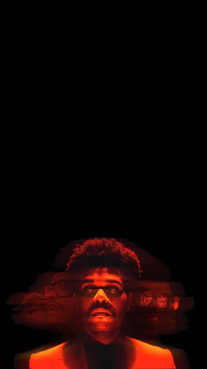 The Weeknd, red light, ghostly blurred overlays, HD Phone Wallpaper