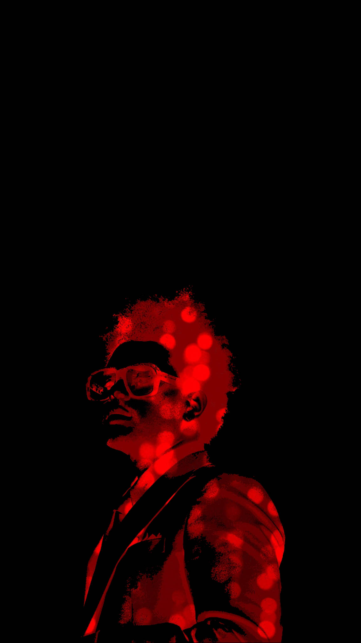 The Weeknd, AMOLED, glowing red bokeh lights, Full HD Phone Wallpaper