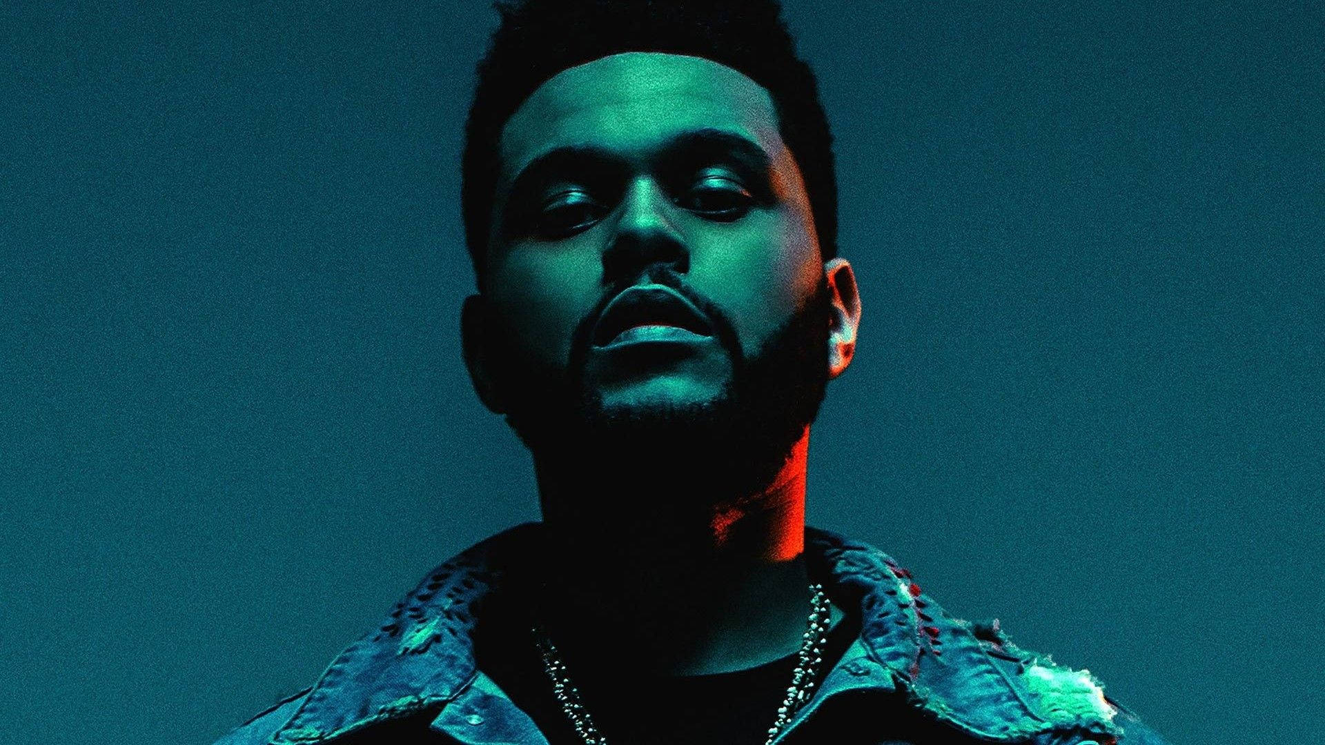 The Weeknd, beard, teal and red lighting, Full HD Desktop Wallpaper