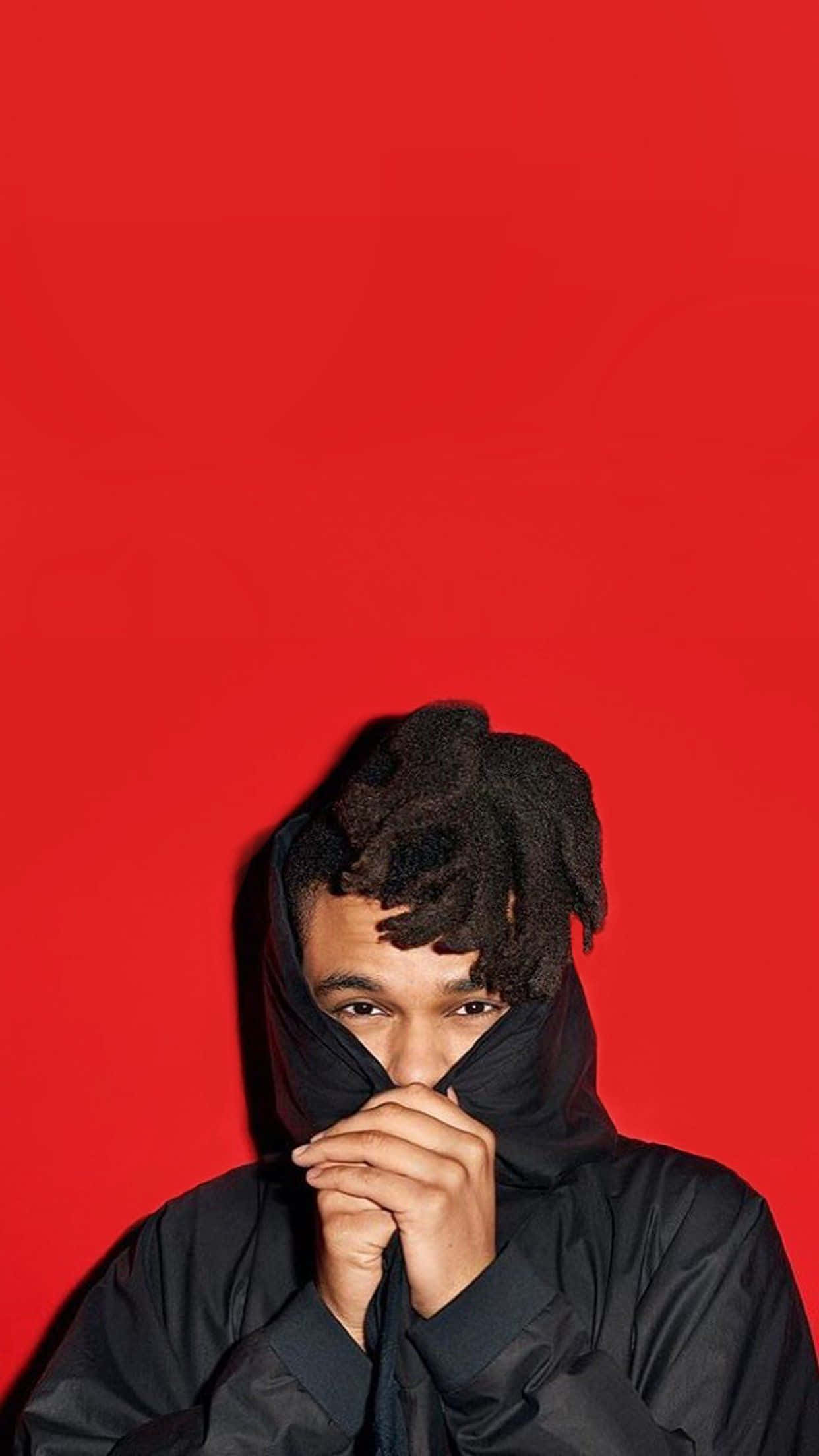 The Weeknd, red iPhone, dreadlocks, Full HD Phone Wallpaper
