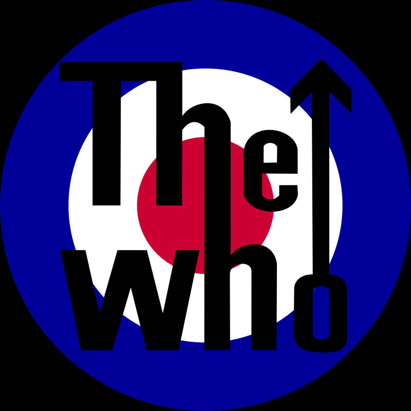 The Who, black text, blue white and red roundel target logo, SD Desktop Wallpaper