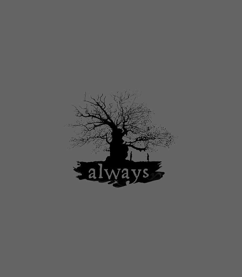 The Whomping Willow, black silhouette, bare tree, SD Phone Wallpaper