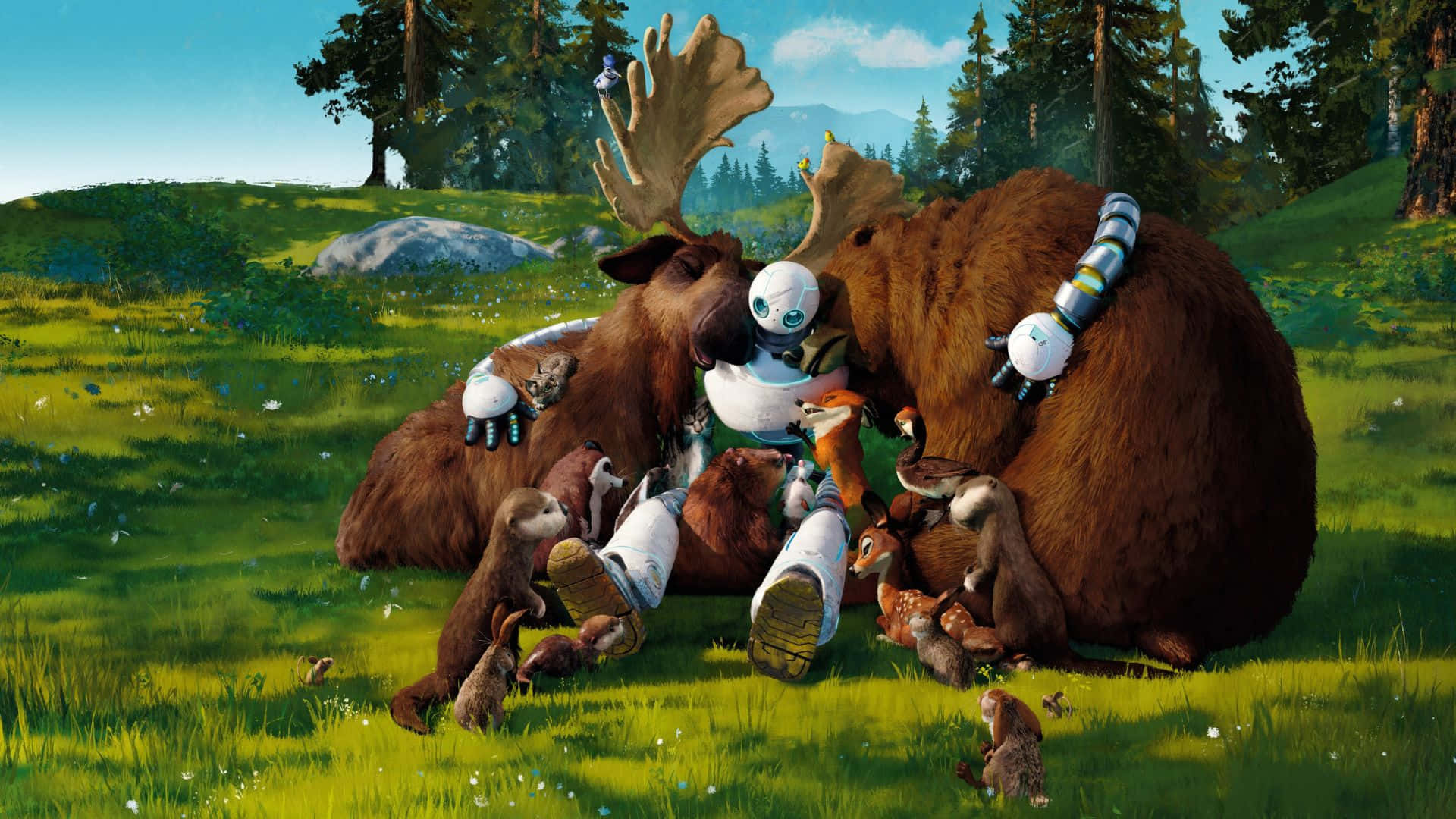 The Wild Robot, moose, robotic limbs, Full HD Desktop Wallpaper