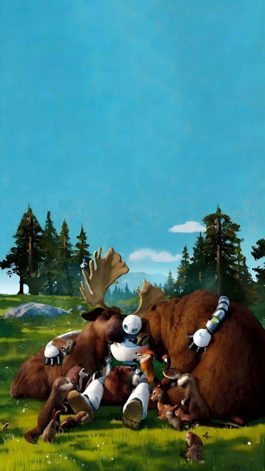The Wild Robot, moose, robotic gear, Full HD Phone Wallpaper