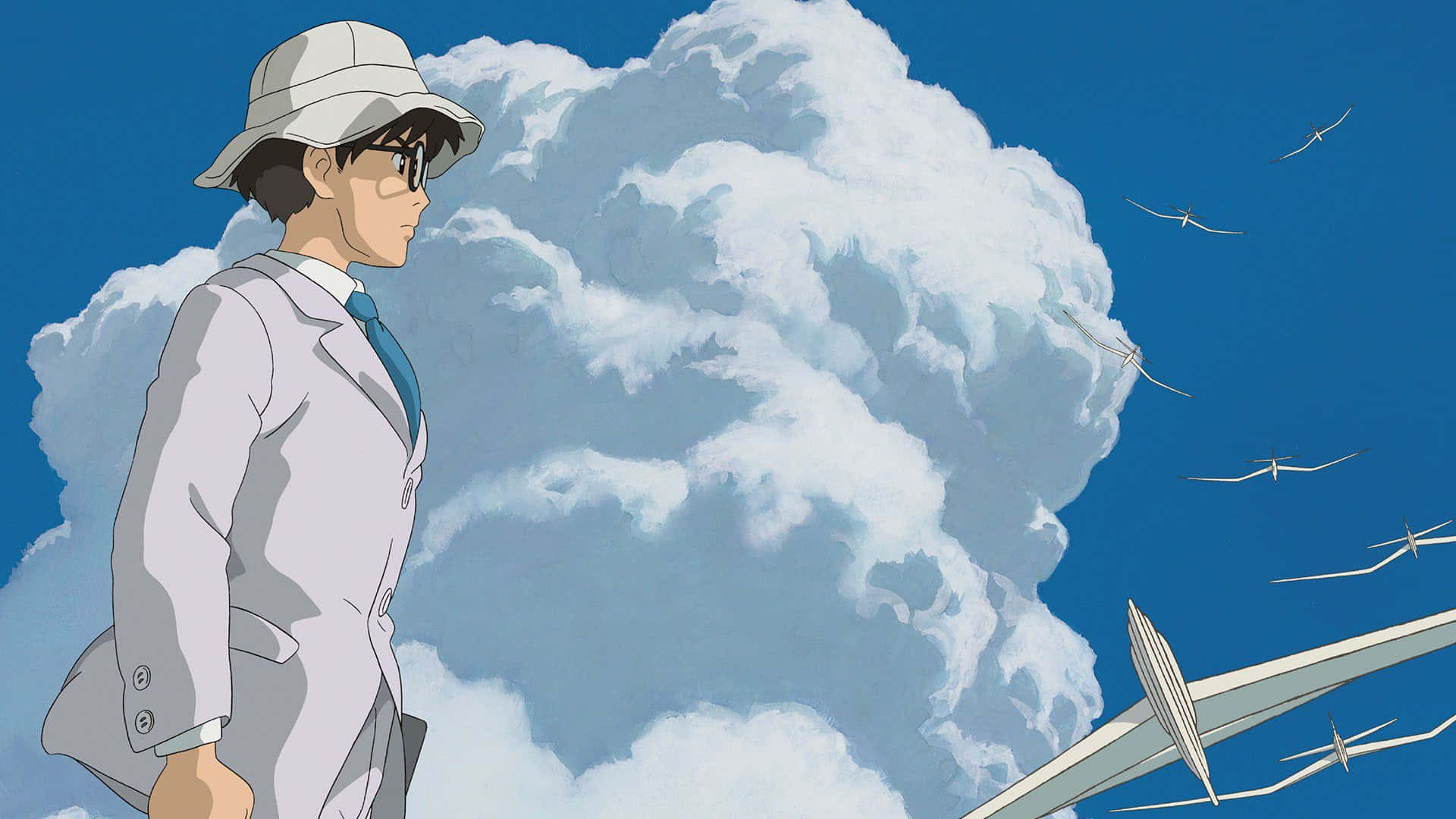 The Wind Rises, white suit, hat, Full HD Desktop Wallpaper
