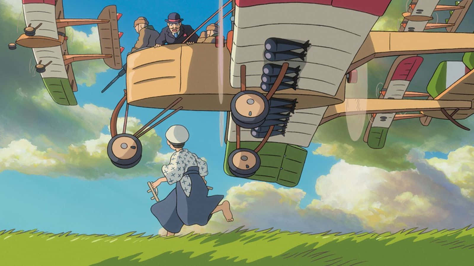 The Wind Rises, biplane, white hat, HD Desktop Wallpaper