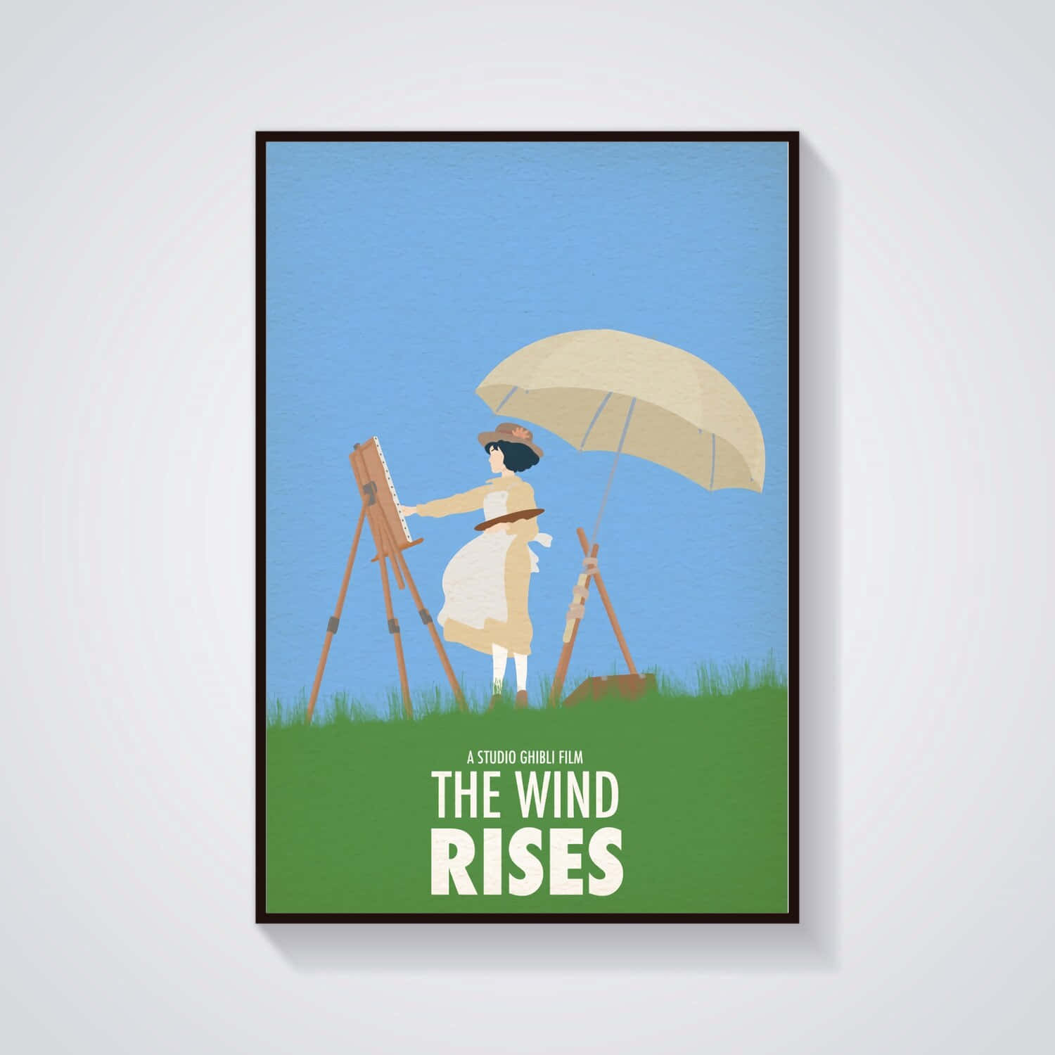 The Wind Rises, beige umbrella, blue sky, HD Desktop Wallpaper