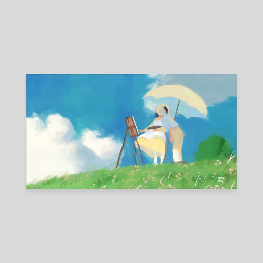 The Wind Rises, yellow dress, yellow umbrella, SD Desktop Wallpaper