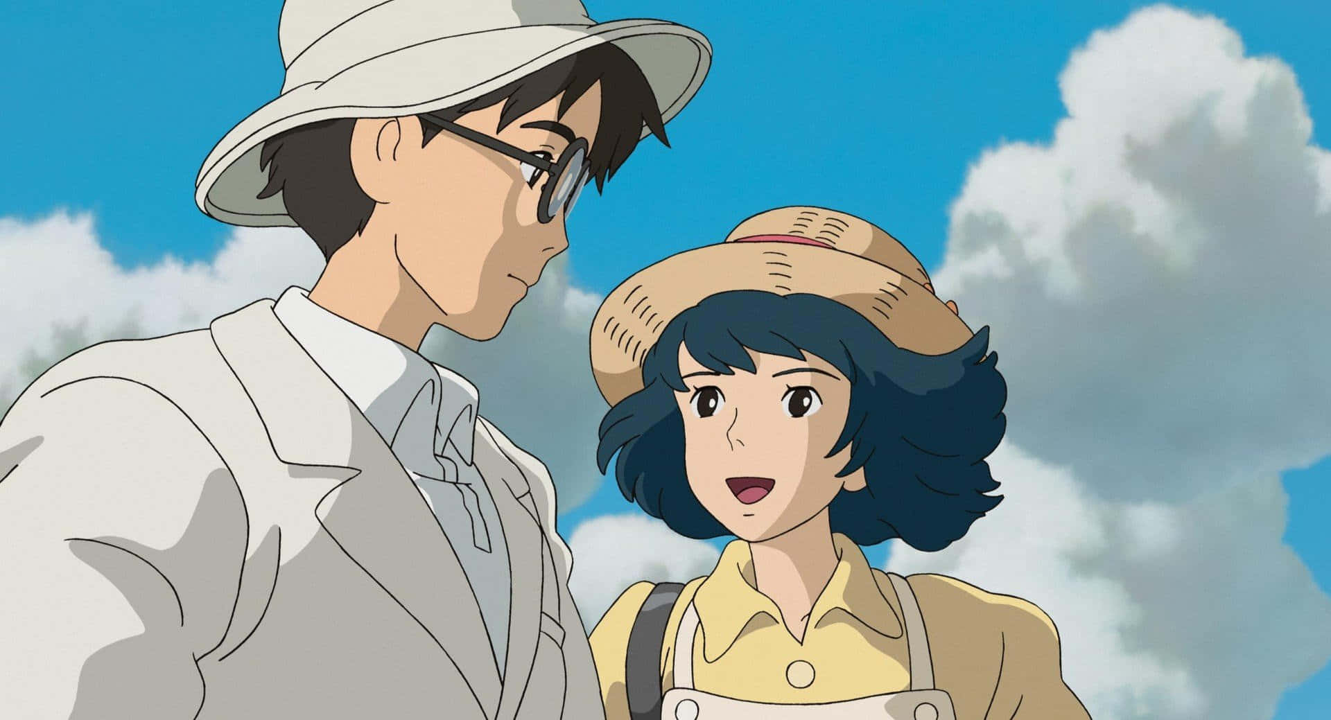The Wind Rises, anime characters, hats, Full HD Desktop Wallpaper