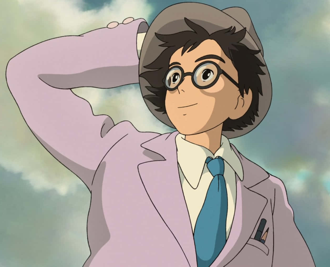 The Wind Rises, lavender suit, blue tie, SD Desktop Wallpaper