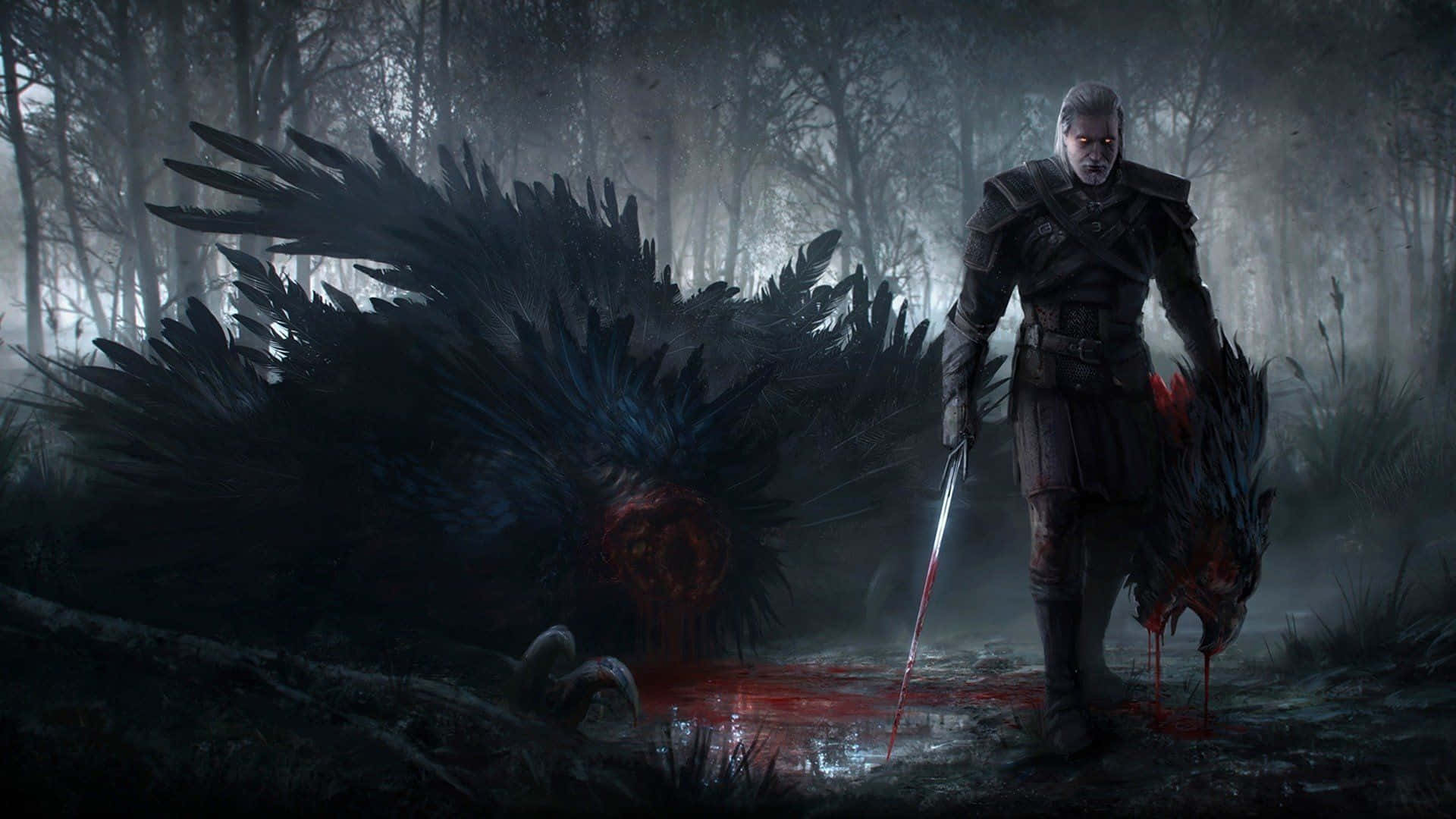 The Witcher, 1920x1080, grim warrior, Full HD Desktop Wallpaper