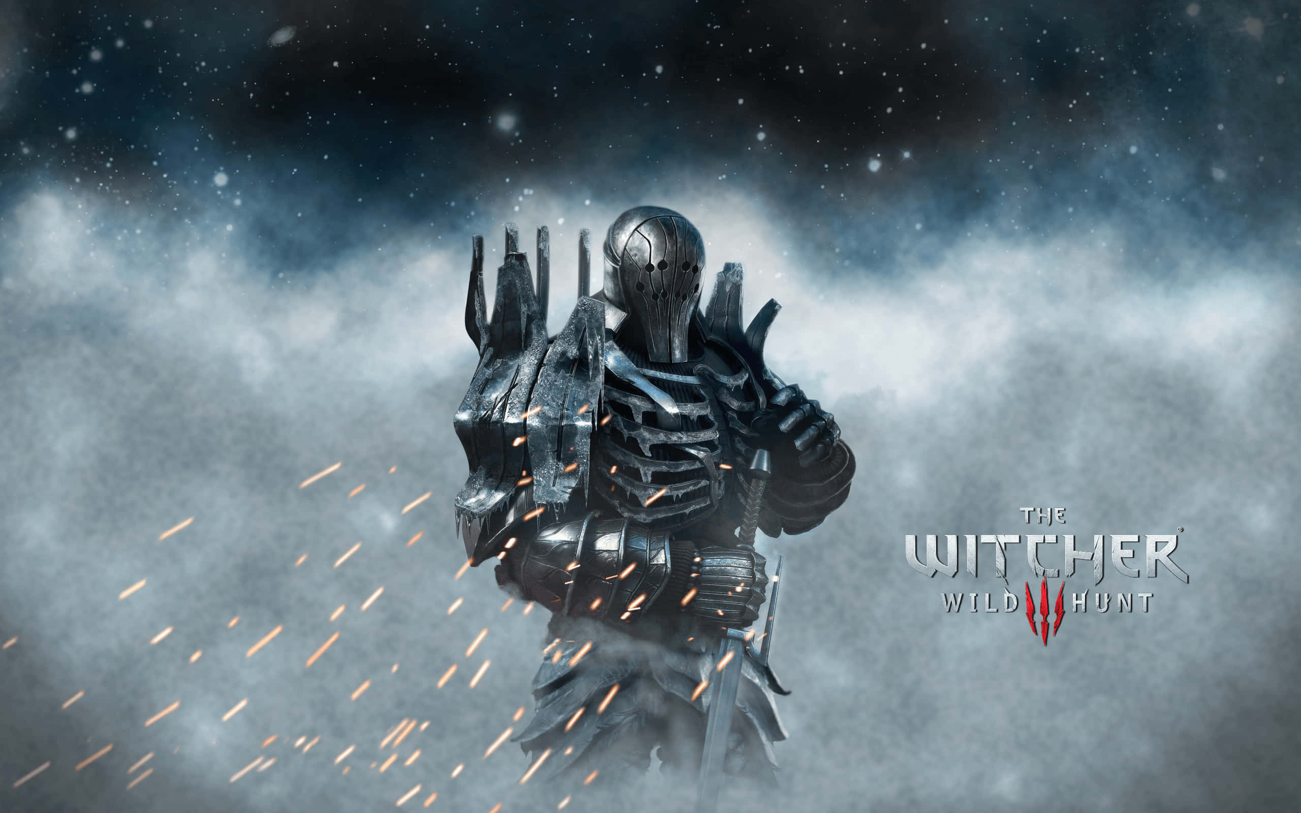 The Witcher 3 Wild Hunt, warrior, stormy clouds, 2K Desktop Wallpaper