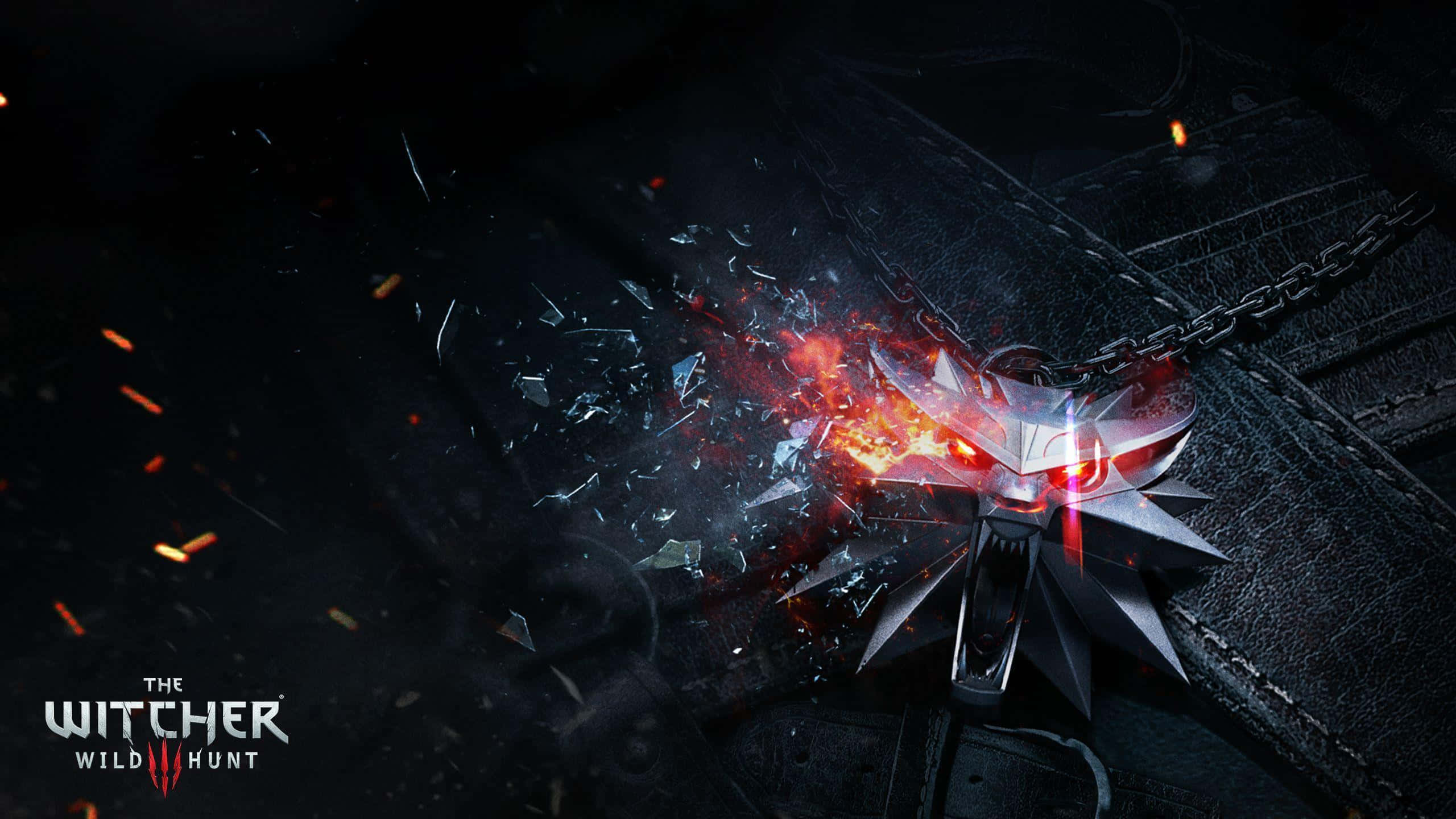 The Witcher 3 Wild Hunt, witcher sign, glowing silver, 2K Desktop Wallpaper