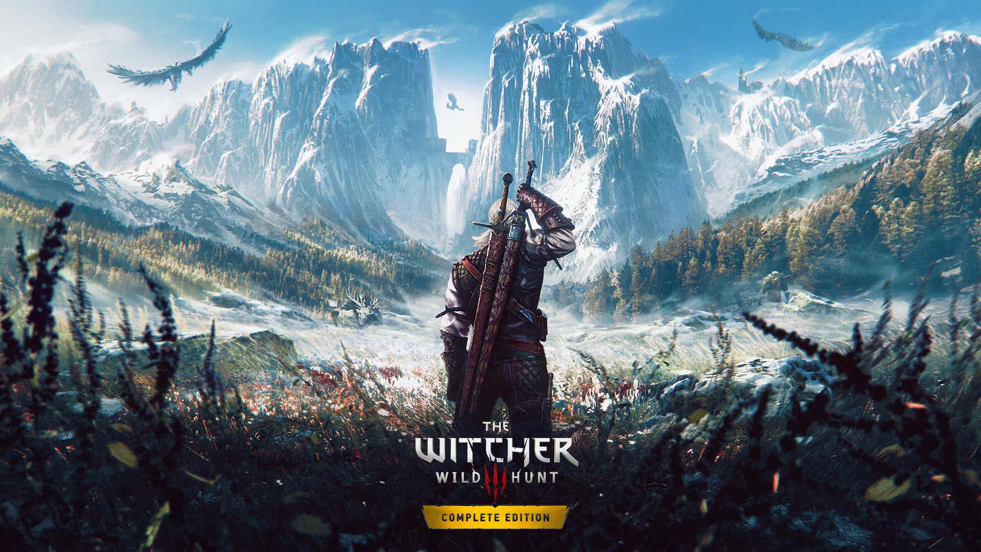 The Witcher 3, witcher, snowy mountain valley, Full HD Desktop Wallpaper