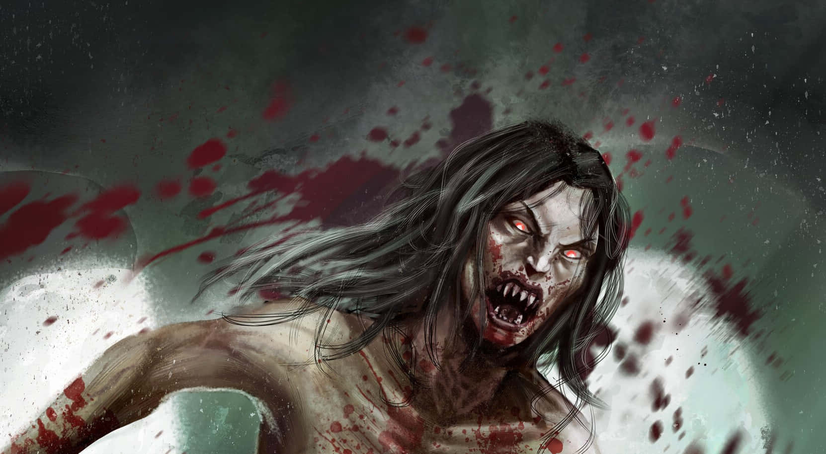 The Witcher Bruxa, zombie, glowing red eyes, HD Desktop Wallpaper